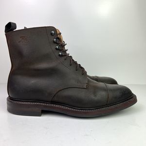 CROCKETT & JONES Coniston Boot Size 9 Dark Brown Rough-Out Suede Cap Toe